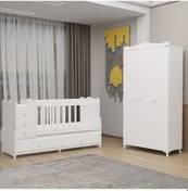 Resim Garaj Home Melina Bebek Odası Yıldız 3 Kapaklı Dolap - Beyaz Beyaz 