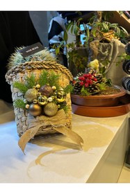 Resim Marrone Gold Takım Sepeti Posta Kutusu Süslü Hasır Sepet 