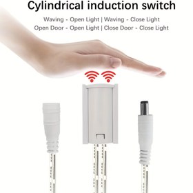 Resim DC 5-24V El Tarama Sensör Anahtarı/Kapı Algılama Duyarlı Şalter, Ev Aydınlatma Ekişi, Otomatik Akıllı Dolap Işığı Kapalı-Açık Detektörü LED Şeritler için Halloween Partisi Süslemeleri, Çekmece ve Gardrop Lambası 