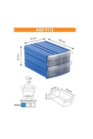 Resim Sembol Plastik Oval 2 Çekmeceli Kutu Y-112 1 Koli (24 ADET) 