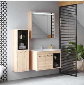 Resim Denko Latte 35 Cm Mdf Sonoma Banyo Boy Dolabı Çok Renkli 