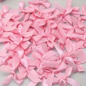 Resim 20/50/100 Adet Pembe Saten Kurdele Bağcık, Küçük Çiçekli Hediye Bağları, Düğün Dekorasyonu, Doğum Partisi ve DIY Süslemeleri için Pembe Beyaz Kurdeleler 