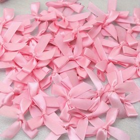 Resim 20/50/100 Adet Pembe Saten Kurdele Bağcık, Küçük Çiçekli Hediye Bağları, Düğün Dekorasyonu, Doğum Partisi ve DIY Süslemeleri için Pembe Beyaz Kurdeleler 