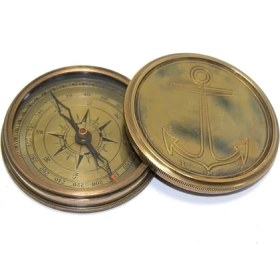 Resim Mena Rise Üzeri Çapa Işlemeli Pirinç Kullanışlı Pusula 7221A ( Lisinya ) 