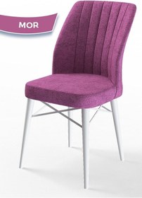 Resim Canisa Concept Flex Serisi, Üst Kalite Mutfak Sandalyesi, Gürgen Beyaz Ahşap Ayak, Mor Sandalye Sandalye Mor Ayaklar Beyaz 