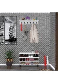 Resim Kenzlife Portmanto Ayakkabılık Ve Askılık Edik3 Gribyz 53 080 32 Oniki Çift Ayakkabı Kapasitesi Ahşap 