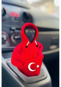 Resim Türk Bayrak'lı Oto Boyun Yastığı & Kemer Kılıfı & Vites Poları 