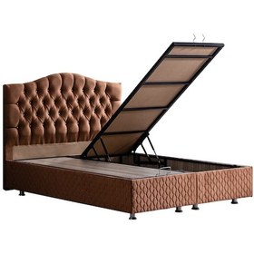 Resim Setaymobilya Baza, Zümrüt Açık Kahve Çift Kişilik Baza + Başlık Seti, Setay 