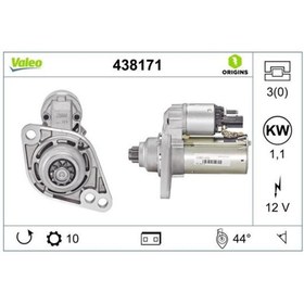 Resim Valeo 12v Marş Motoru 10 Diş 1.1 Kw (2 KULAK) Audı/seat/skoda/vw 