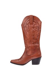Resim pullman Hakiki Deri İşlemeli Western Kadın Çizme PLM-011 TABA 