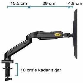 Resim North Bayou Polham F80 17"-30" Amortisörlü Masaüstü Monitör Kolu 