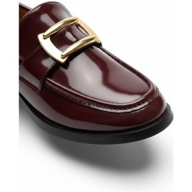 Resim April Toka Detaylı Parlak Rugan Kadın Loafer Kahverengi 