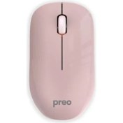 Resim Preo Ergonomik Pastel Kablosuz Sessiz Mouse Pembe M19 