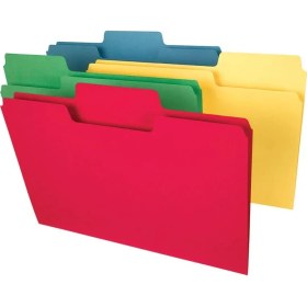 Resim Plus Moda Supertab Ağır Dosya Klasörü, Büyük Boy 1/3 Kesim Tab, Yasal Boyut, Çeşitli Ana Renkler, Kutu Başına 50 (15410) 