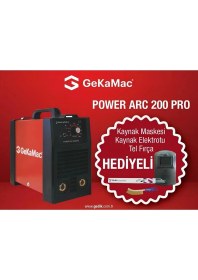 Resim Gekamac Power Arc 200 Pro Inverter Kaynak Makinasi Maskesi Elektrodu Fircasi Hediyeli 