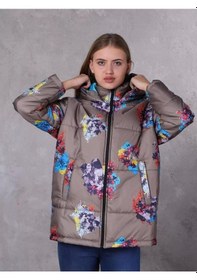 Resim Farm Animals Retro Gate Dijital Art Puffer Mont Kadın 