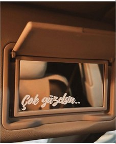 Resim Çok Güzelsin Araba Güneşlik Ayna Yazısı Sticker 8cm X 2cm 