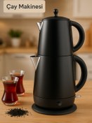 Resim Oniks Elektrikli Çay Makinesi Kırmızı Otomatik Kapanma, Paslanmaz Çelik Demlik 