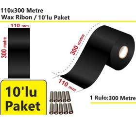 Resim akdenizpos 110x300 Metre Wax Ribon 10'lu Paket 