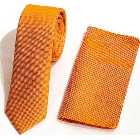 Resim Demfashion Unisex Kendinden Desenli Kravat Mendil Seti Çok Renkli 