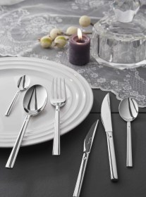 Resim Pierre Cardin Diamond 84 Parça 12 Kişilik Çatal Bıçak Kaşık Seti GÜmüş 