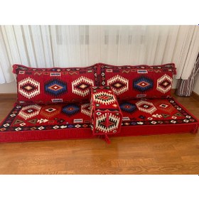 Resim Coton Şark Köşesi Otantik Desenli Takım Kırmızı 