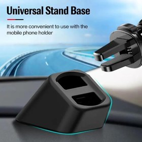 Resim Araba Telefon Tutucu Tabanı - Ayarlanabilir Gösterge Paneli & Hava Kanalı Klipsi Montajı, L-Şekilli, Eğim Ayarlanabilir, Şarj Edilemeyen Plastik Mobil Navigasyon Standı, Uyumluluk, Araba Telefon Tutucu 