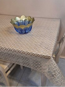Resim Ithal Pvc Muşamba - Desenli Silinebilir Masa Örtüsü 07iz08 Bej 