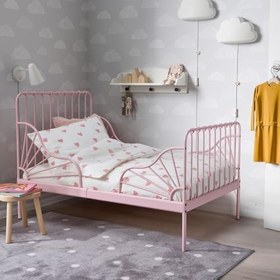 Resim Uzayabilen çocuk karyolası, açık pembe, 80x200 cm 