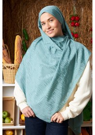 Resim Mirsoy Scarf Ritmik Desen Pamuk Jakar Şal Mint 