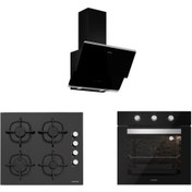 Resim Silverline BO6503B01 - CS5343B01 - 3490 Oslo 60 Siyah Ankastre Set 