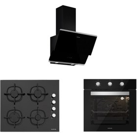 Resim Silverline BO6503B01 - CS5343B01 - 3490 Oslo 60 Siyah Ankastre Set 