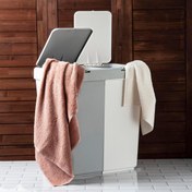 Resim Motek Duo Laundry Çamaşır Sepeti 80 Litre Gri Beyaz 