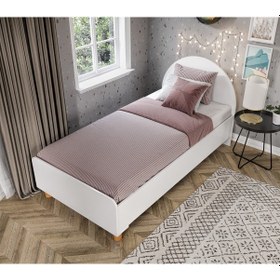 Resim Tek Kişilik Bohem Tarzda Karyola Beyaz - Tamamı Mdf 