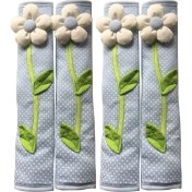 Resim Lillian 4 Parça Pastoral Çiçek Puantiyeli Kapı/buzdolabı Kulpu Kapağı Buzdolabı Kapı Eldiveni Ev Dekorasyon Aksesuarları Mavi (Yurt Dışından) 