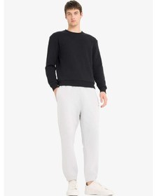 Resim Defacto Regular Fit Beli Bağcıklı Fermuar Cepli Paçası Lastikli Eşofman Altı Y5511az25augr184 Gri 