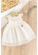 Resim Dantelli Güpür Yakalı Yazlık Askılı Kız Bebek Elbise 001 