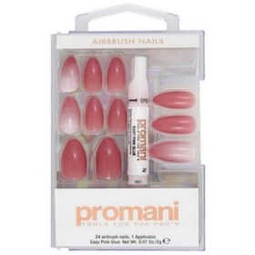 Resim PROMANİ Degrade Gül Kurusu Takma Tırnak Kiti - PEMBE / STD 