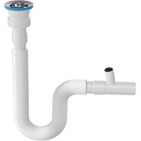 Resim Kurna Körüklü Lavabo Sifonu Çamaşır Çıkışlı 