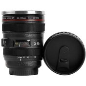 Resim Padalink Kamera Lens Tipi 400ml Paslanmaz Çelik Termos Bardak, Dijital Fotoğraf Severler İçin Kahve Fincanı, Siyah Beyaz 