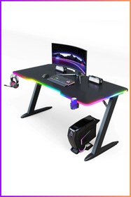 Resim Karr Gaming Thunder 25mm RGB Aydınlatmalı Oyuncu Masası | Siyah Karbon Fiber Kaplama 