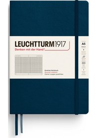Resim Leuchtturm1917 Not Defteri Orta Boy A5 , Sert Kapak, 251 Numaralandırılmış Sayfa, Kareli, Derin Deniz Lacivert 