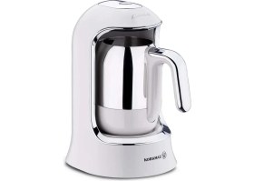 Resim Korkmaz Bol Köpüklü Taşma Emniyetli Şık Tasarım Türk Kahve Makinesi Vanilya - Krom Kahvekolik A860-12 