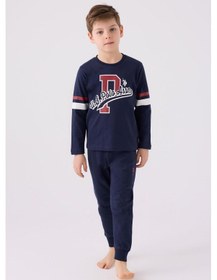 Resim U.s. Polo Assn. 1902 Erkek Çocuk Uzun Kol Manşetli Pijama Takım Lacivert 