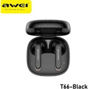 Resim Siyah Awei T66 Enc Tws Kulaklık Stereo Spor Kulaklık Kablosuz Bluetooth Kulaklık Kulaklıklar Çift Hd Mikrofon Bluetooth 5.3 Kulakiçi 