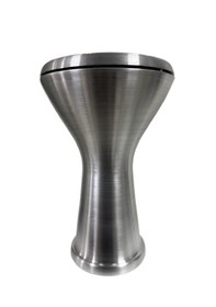 Resim Darbuka Düz Mat Gri Renk Tam Profesyonel Döküm Üst Kalite Beyaz F 