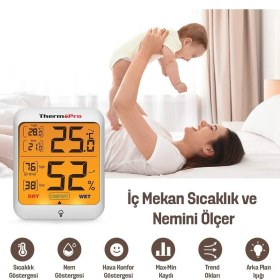 Resim ThermoPro TP53 Termometre İç Mekan Dijital Sıcaklık ve Nem Ölçer - 2 Adet 
