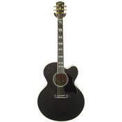 Resim Gibson J-185 EC Hi Performance Elektro Akustik Gitar (Trans Black) 