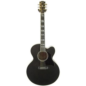 Resim Gibson J-185 EC Hi Performance Elektro Akustik Gitar (Trans Black) 