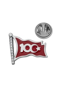 Resim Hk Gümüş Rozet Ay Yıldız 100.yıl Gümüş Takı Hediyelik Ürünler-205242 Çok Renkli 